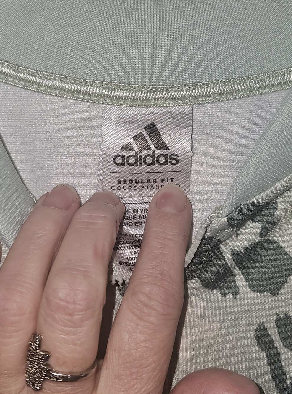 Girls Adidas Leopard Print Jacket M Light Green Pink Zip up - Picture 3 of 7